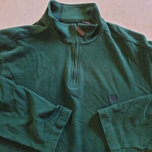 Chaps Men's Size XXL Green Long Sleeve Pull-Over‎ 1/4 Zip Mock Neck Shirt